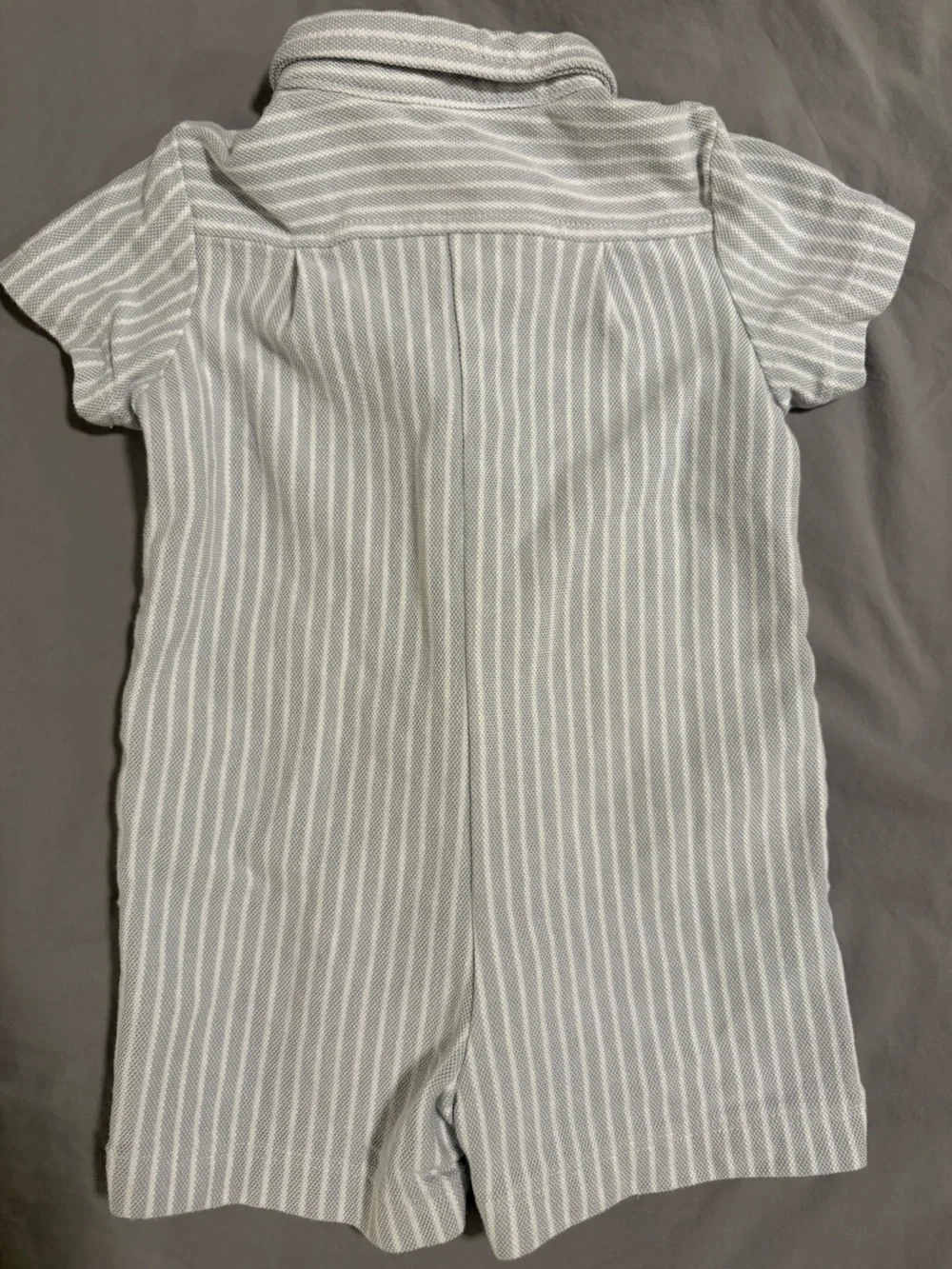 Little Me 6M Striped Sailboat & Zoo Animal Romper Set - Blue & Gray